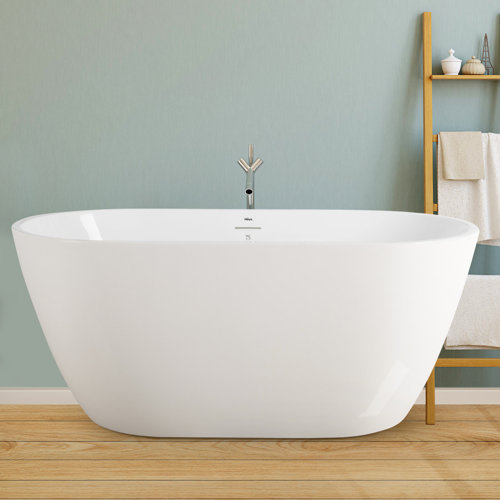 FerdY Bali 55.10'' x 28.00'' Freestanding Soaking Acrylic Bathtub Wayfair